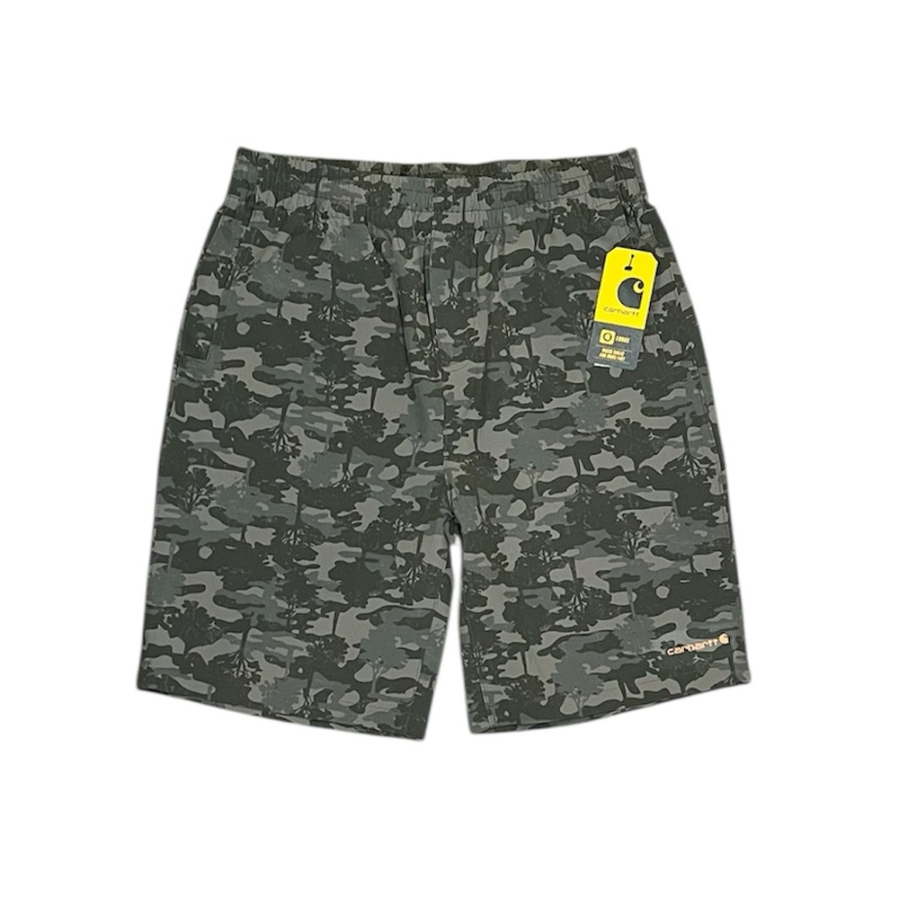 NWT Carhartt Boy’s Rugged Flex Green Camo Work Shorts Size L (14/16)